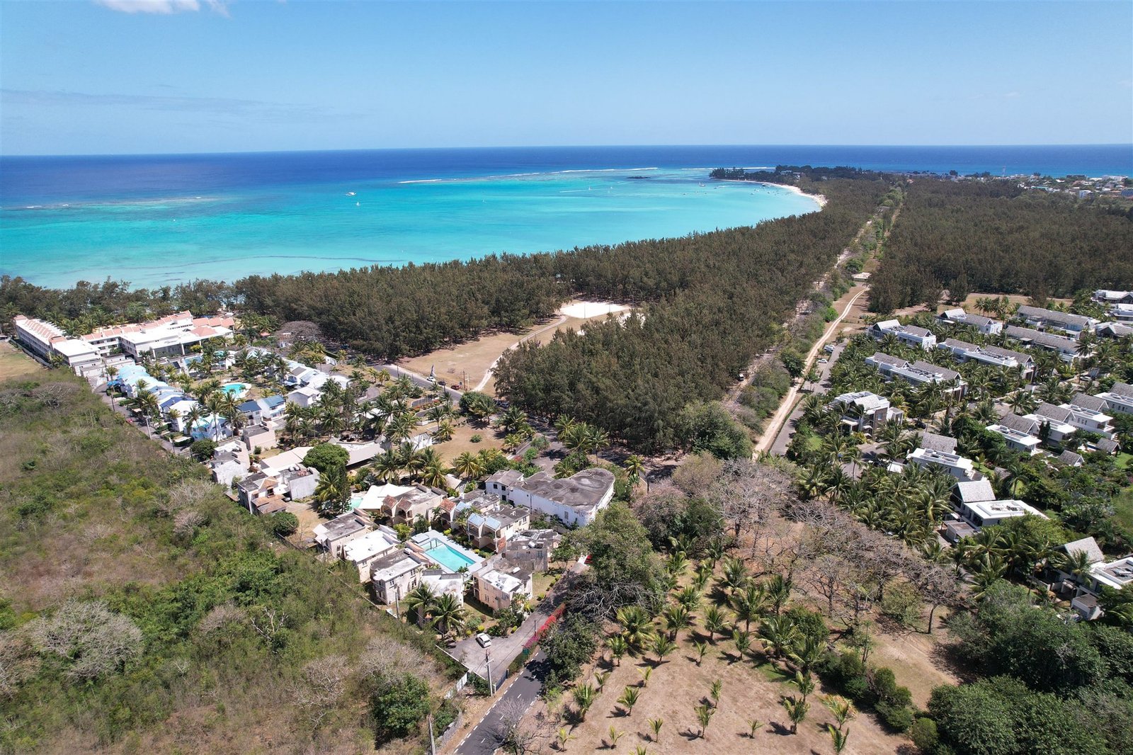Aerial view of Mont Choisy coastline