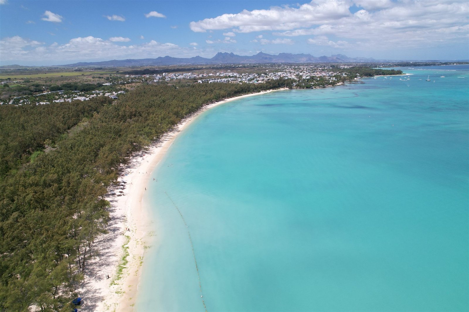 Aerial coastline view, Mauritius