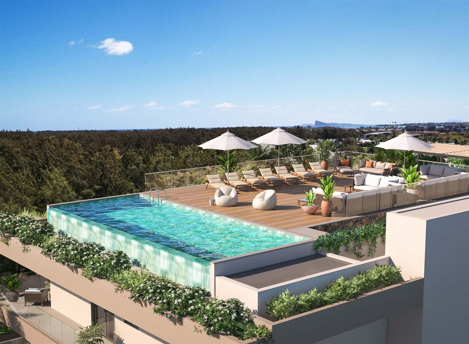 Rooftop pool at Choisy Drive